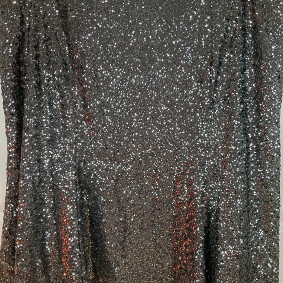 Lane Bryant Silver Sequin Elastic Waist Holiday Mini Skirt Plus Size 24 New - Picture 4 of 7
